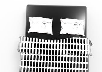 Bed. Isolated against white background.