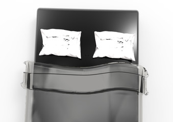 Bed. Isolated against white background.