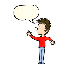 cartoon dismissive man with speech bubble