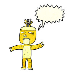 cartoon robot with speech bubble