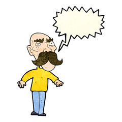 cartoon angry old man with speech bubble