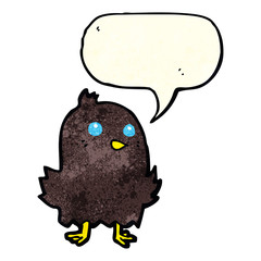 cartoon bird with speech bubble