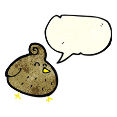 cartoon bird with speech bubble