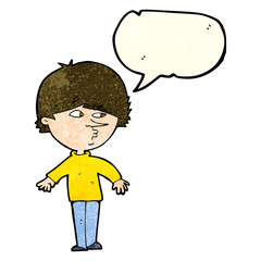 cartoon suspicious man looking over shoulder with speech bubble