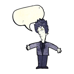 Fototapeta premium cartoon vampire man with speech bubble