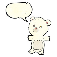 cartoon cute polar bear with speech bubble
