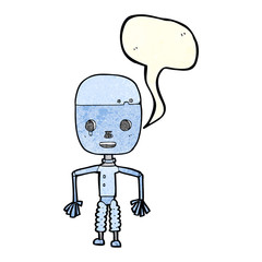 cartoon robot with speech bubble