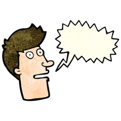 cartoon shocked male face with speech bubble