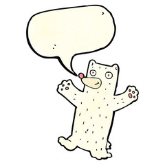 cartoon polar bear with speech bubble
