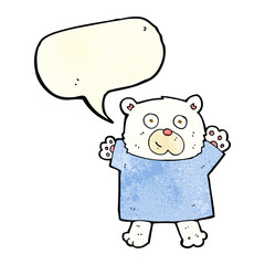 cartoon cute polar bear with speech bubble