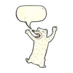 cartoon polar bear with speech bubble