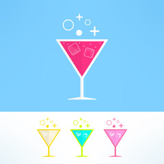 Vector cocktail symbol made in modern flat design. Bar, cafe or