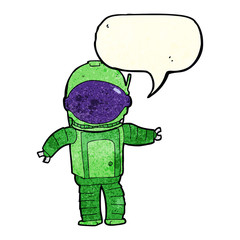 cartoon astronaut with speech bubble