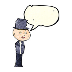 cartoon funny hobo man with speech bubble