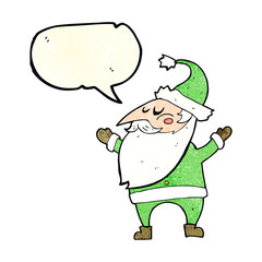 cartoon santa claus with speech bubble