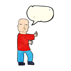 cartoon tough man  with speech bubble