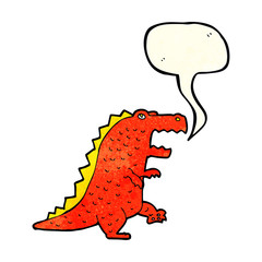cartoon dinosaur with speech bubble