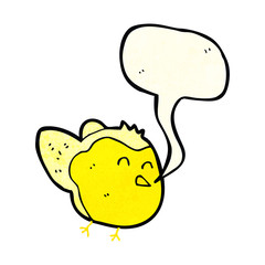 cartoon bird with speech bubble