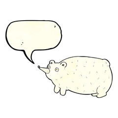 funny cartoon bear with speech bubble