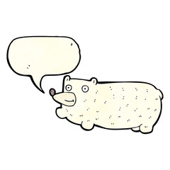 funny cartoon bear with speech bubble