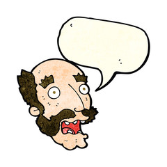 cartoon shocked old man with speech bubble