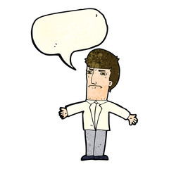 cartoon annoyed boss with speech bubble