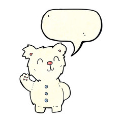 cartoon polar bear with speech bubble