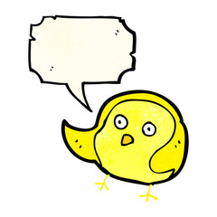 cartoon bird with speech bubble