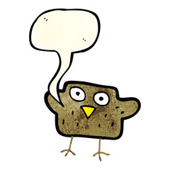 cartoon bird with speech bubble