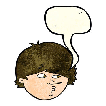 recommend clip art: cartoon suspicious man with speech bubble