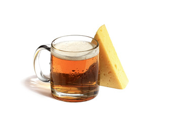 Mug excellent beer and gorgeous piece of cheese will decorate yo
