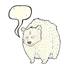 huge polar bear cartoon with speech bubble