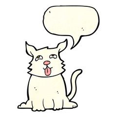 cartoon happy dog with speech bubble