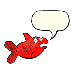 cartoon fish with speech bubble