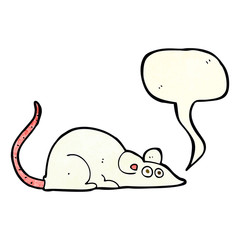 cartoon mouse with speech bubble