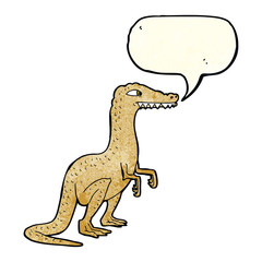 cartoon dinosaur with speech bubble