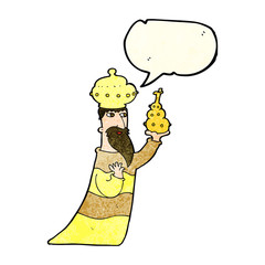 one of the three wise men with speech bubble