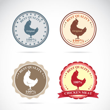 Set of vector an chicken label on white background