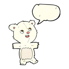 Naklejka premium cartoon polar bear with speech bubble