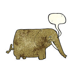 cartoon mammoth with speech bubble