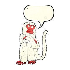 cartoon monkey with speech bubble