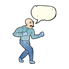 Fototapeta premium cartoon victorian boxer with speech bubble