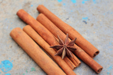 star anise and cinnamon