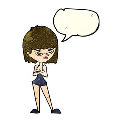 cartoon angry woman with speech bubble