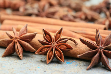 star anise and cinnamon