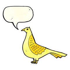 cartoon bird with speech bubble