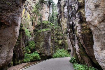 National Park of Adrspach-Teplice rocks. Rock Town. Czech Republic