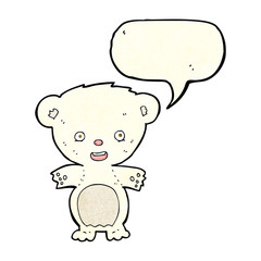 cartoon polar bear with speech bubble
