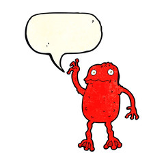 cartoon poisonous frog with speech bubble