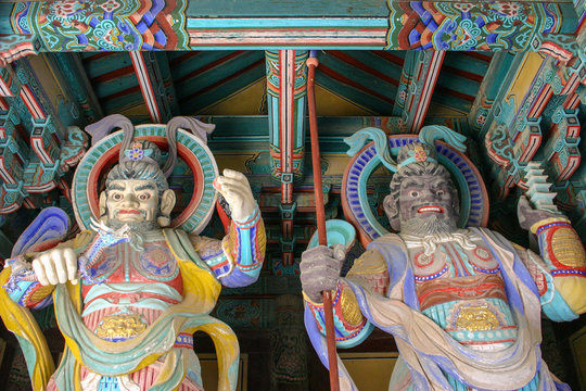 Bulguksa temple guards statues in South Korea